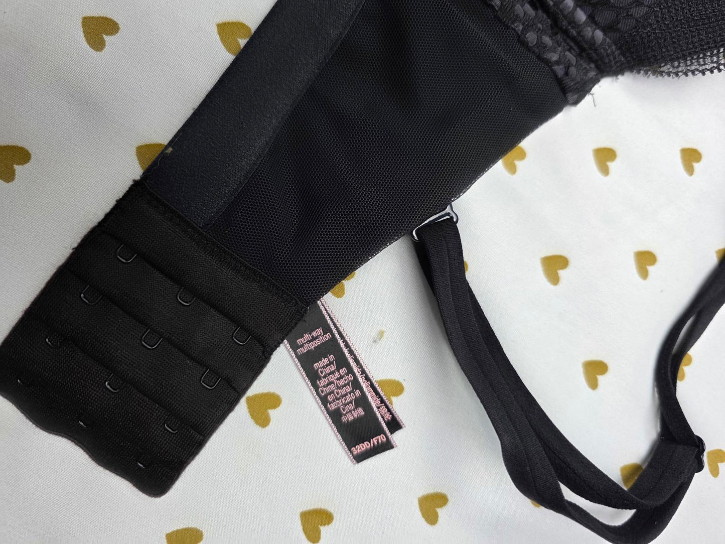 Victorias Secret Very Sexy Multiway Push Up Bra 32DD Black Net Mesh