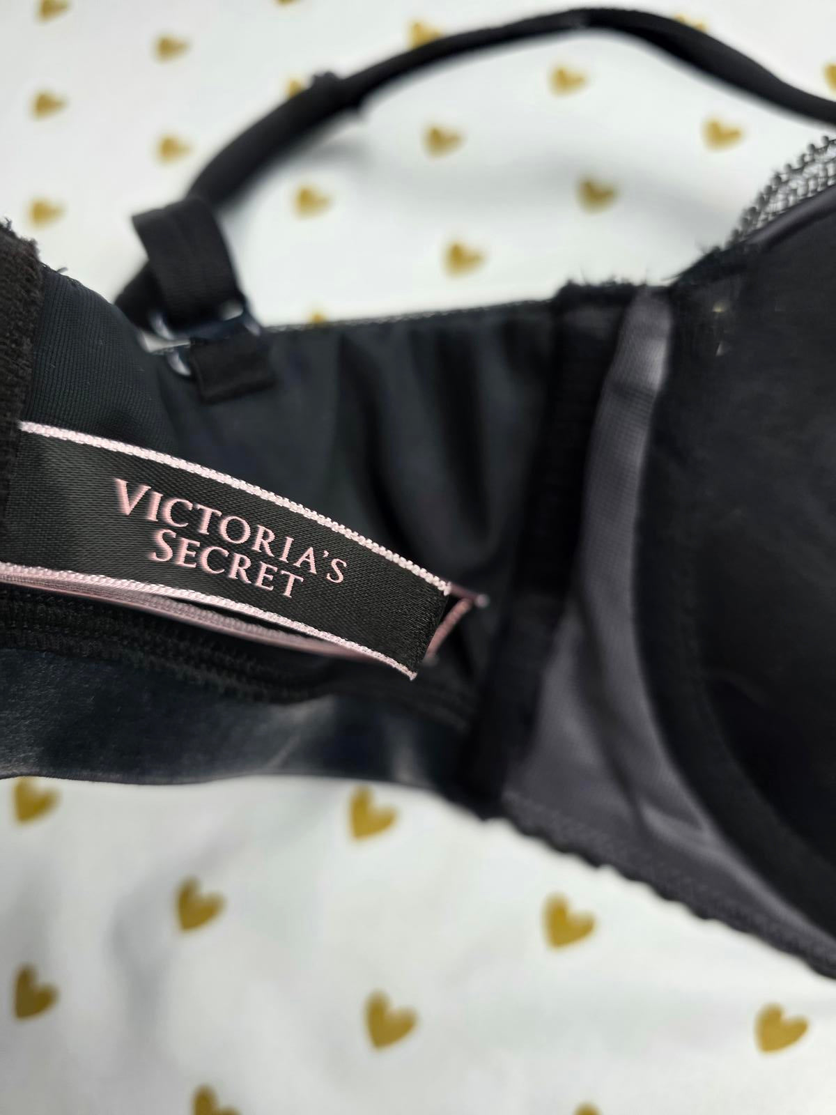Victorias Secret Very Sexy Multiway Push Up Bra 32DD Black Net Mesh