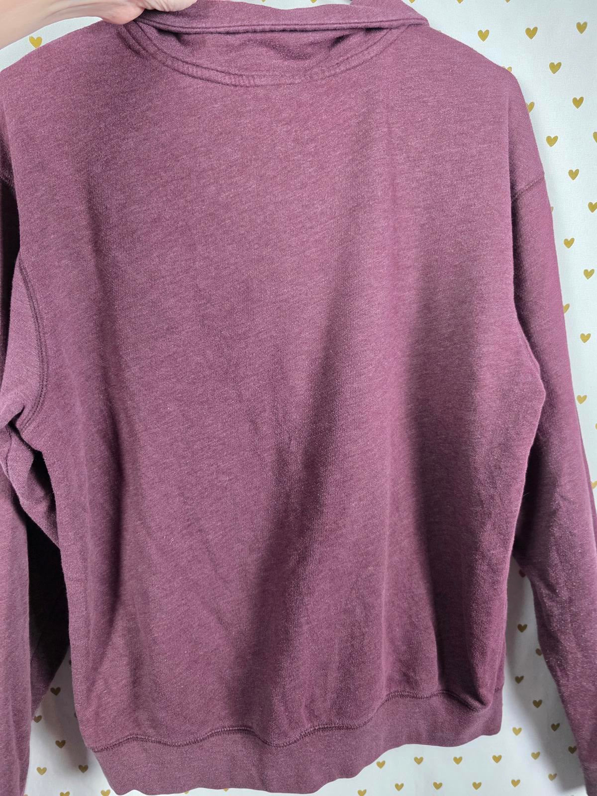 Victorias Secret Pink Medium Quarter zip Maroon Pullover Jacket Sweater