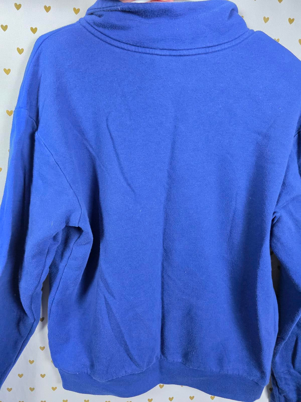 Victorias Secret Pink Blue LOVE Quarter Zip Sweater XS