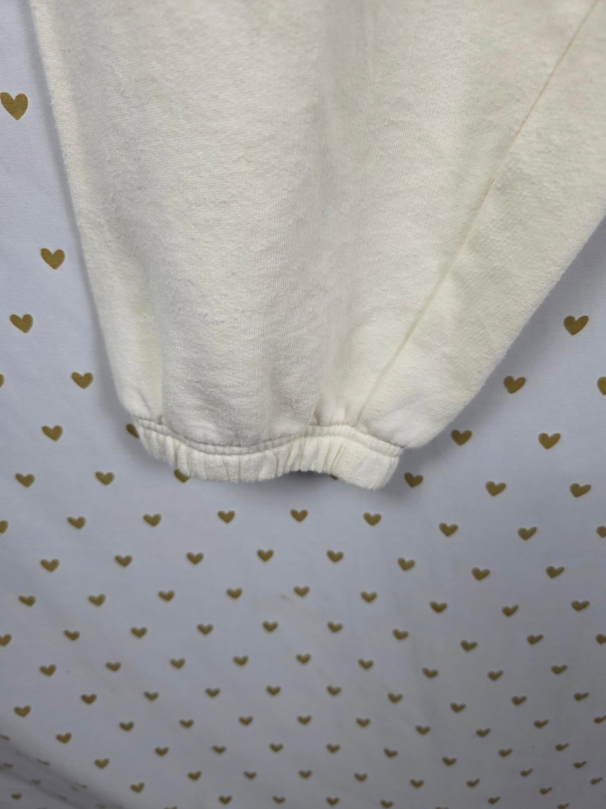 Victorias Secret PINK Cream Colored tapered Joggers Sweatpants Pockets XL