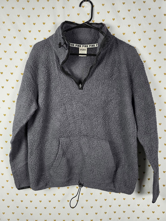 Victorias Secret Pink small oversized quarter zip fleece pullover sweater Shirt