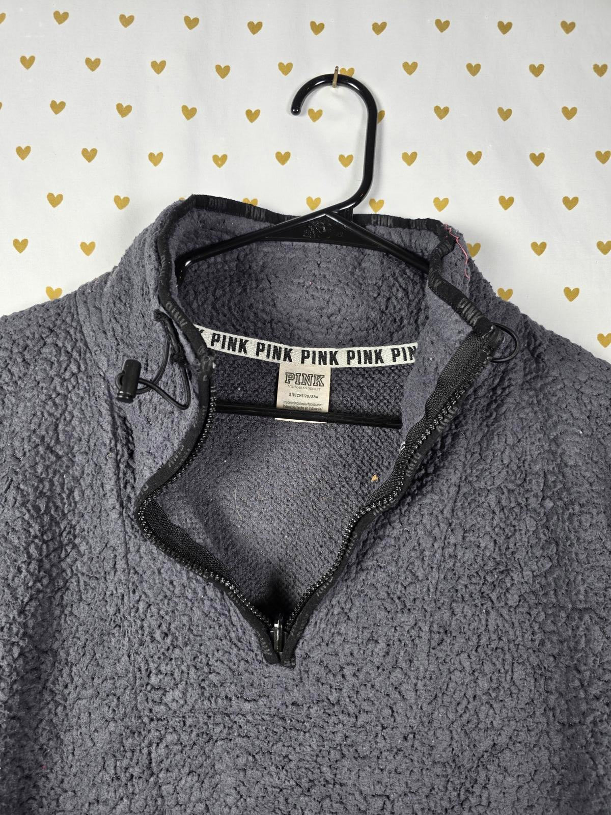 Victorias Secret Pink small oversized quarter zip fleece pullover sweater Shirt