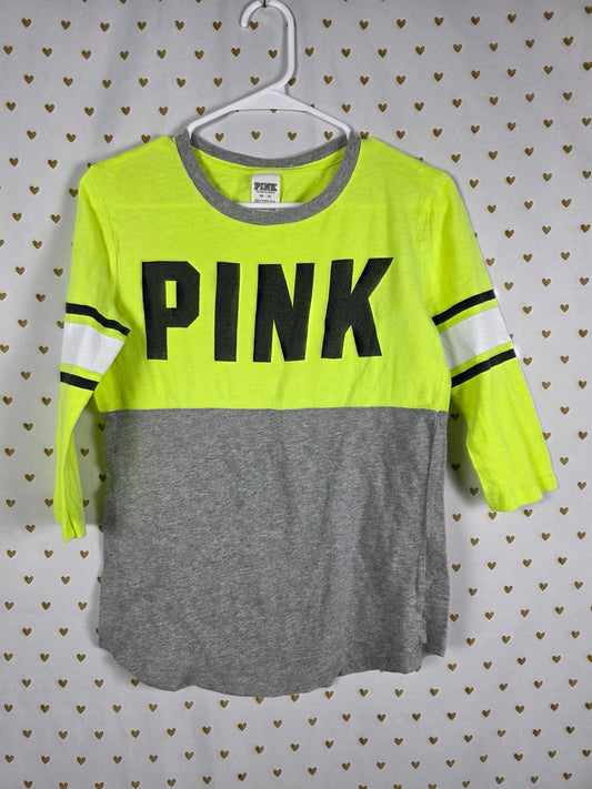 Victorias Secret PINK Quarter Sleeve Colorblock Tee shirt XS