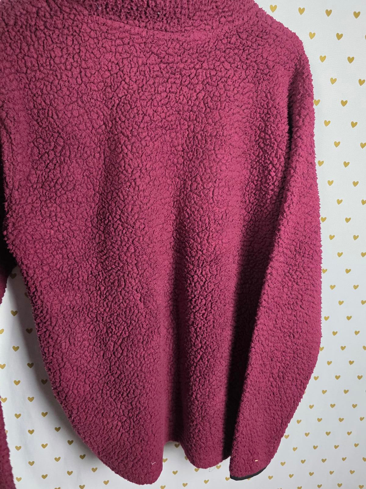 Victorias Secret Pink Fuzzy Quarter Zip Sweater Jacket Fleece Warm small