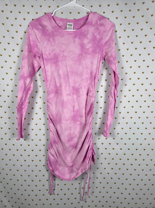 Victorias Secret PINK Tye Dye Cinched Side Long sleeve Dress XS