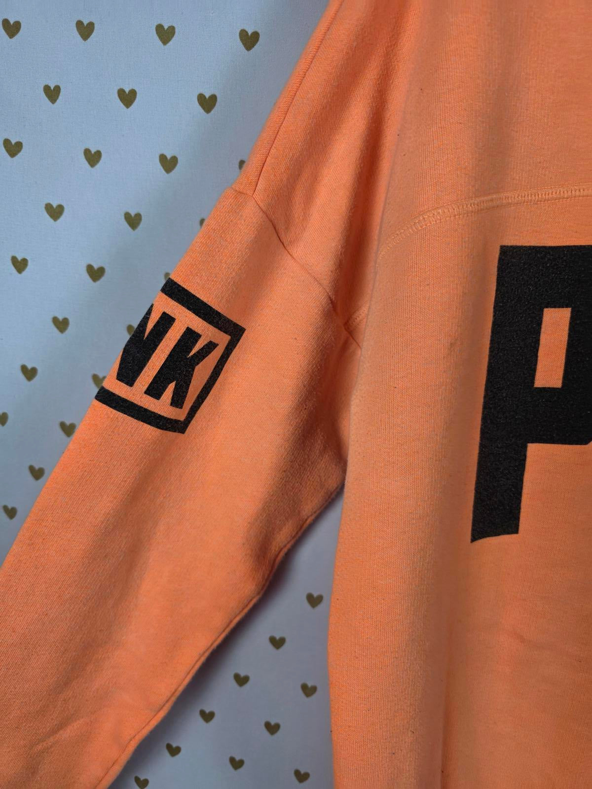 Victorias Secret Pink Neon Slouchy Logo Long sleeve sweater Shirt MEDIUM