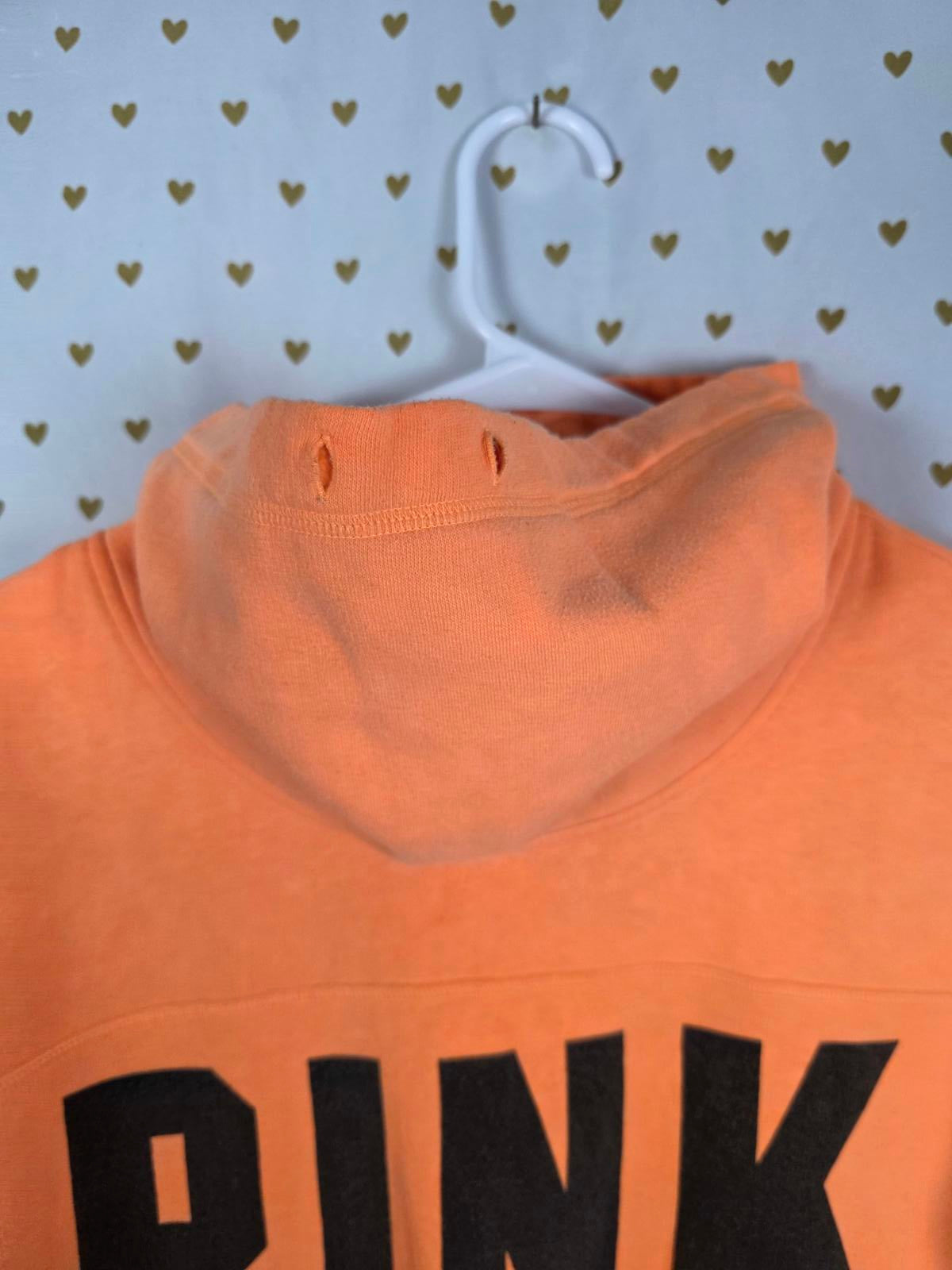 Victorias Secret Pink Neon Slouchy Logo Long sleeve sweater Shirt MEDIUM