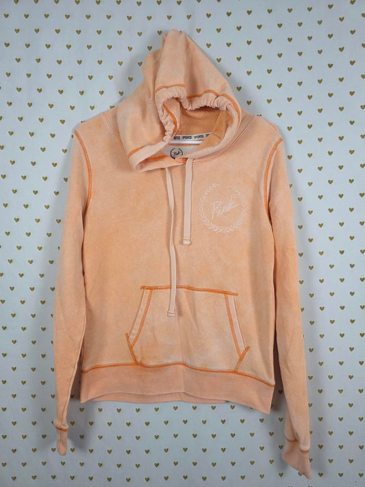 Victorias Secret Pink UNIQUE Pullover Hoodie Sweater Peach SMALL