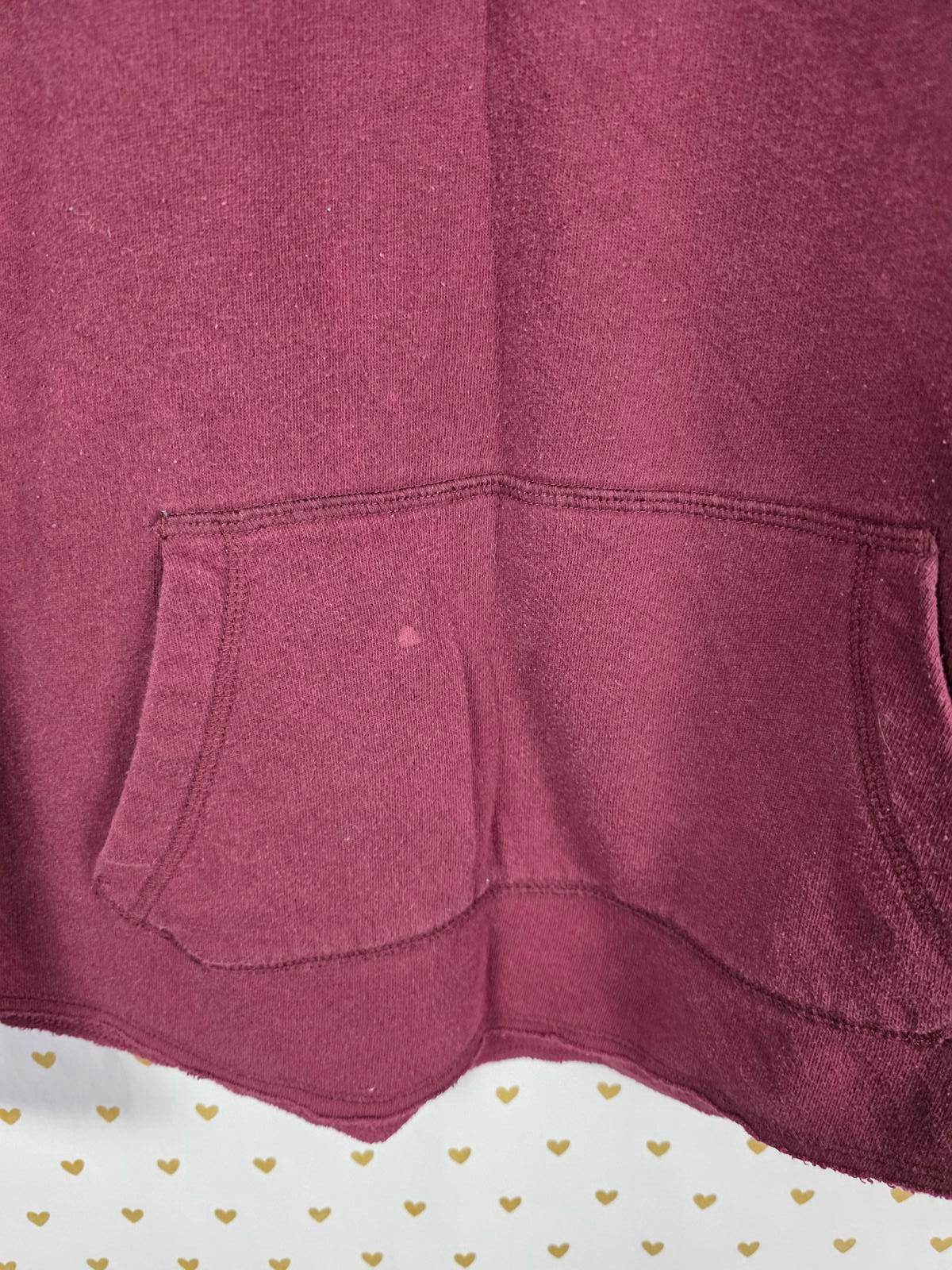 Victorias Secret Pink Maroon Red Quarter Zip Pullover Sweater Pockets SMALL