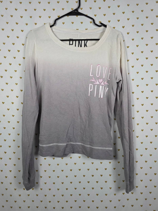 Victorias Secret PINK Long Sleeve GRADIENT Logo Tee Shirt Top SMALL