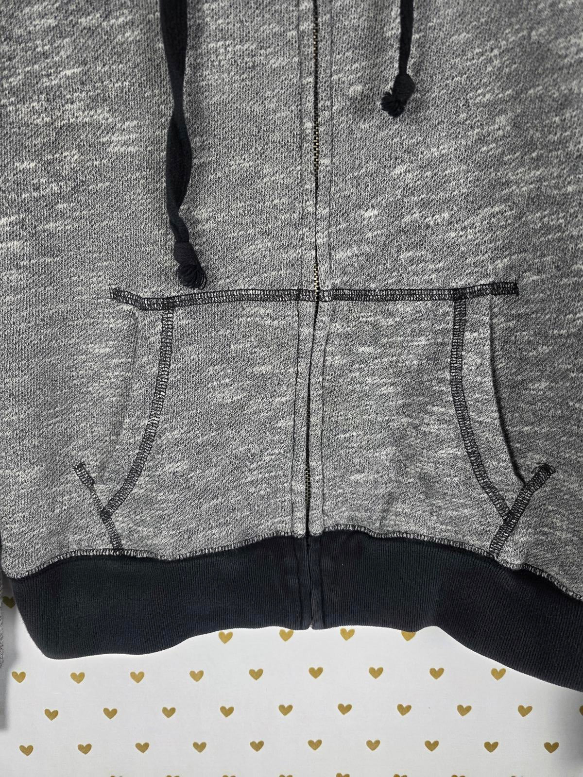 Victorias Secret Pink Full zip grey hooded marled jacket coat XS