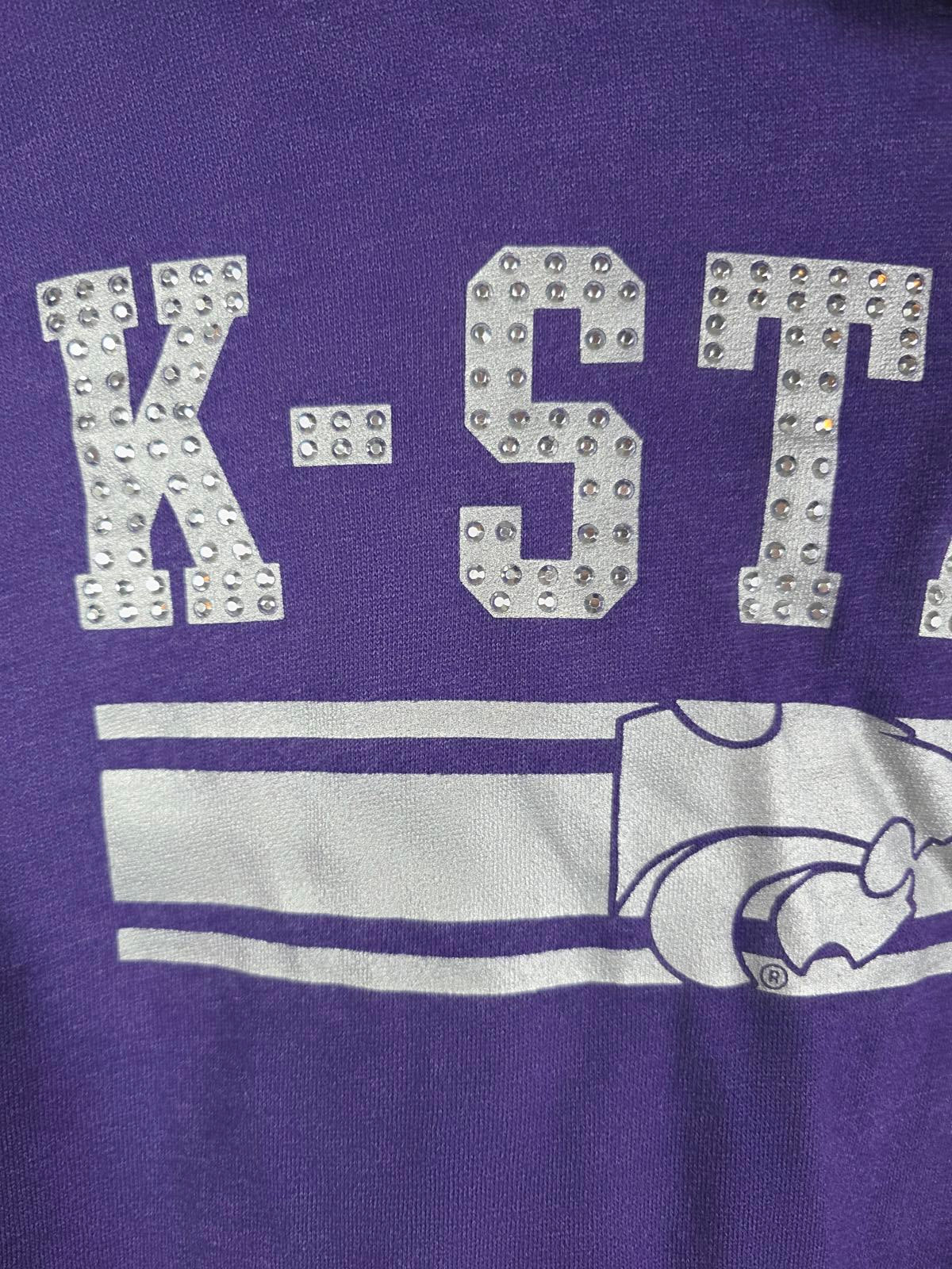 Victorias Secret Pink K State Kansas BLING Wildcats Pullover Hoodie XS oversized