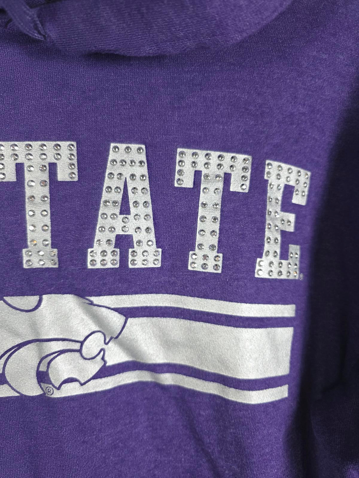 Victorias Secret Pink K State Kansas BLING Wildcats Pullover Hoodie XS oversized
