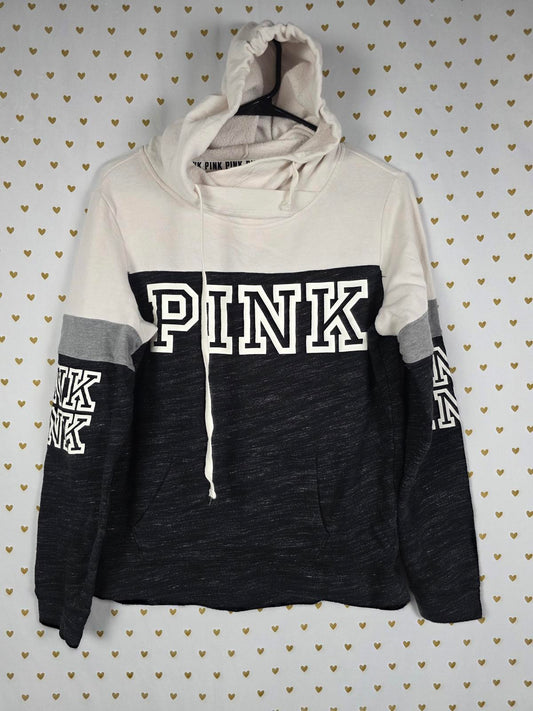 Victorias Secret Pink Colorblock Hoodie Jacket Pullover Sweater Logo XS