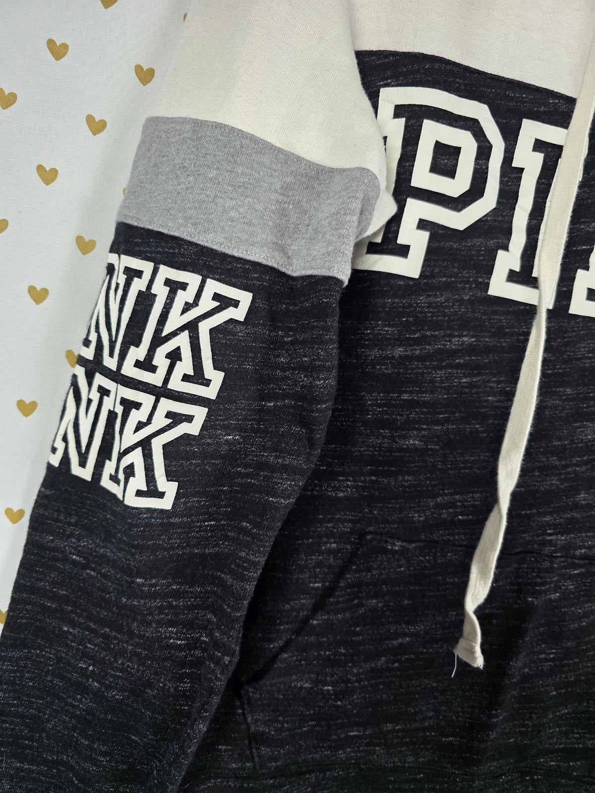 Victorias Secret Pink Colorblock Hoodie Jacket Pullover Sweater Logo XS