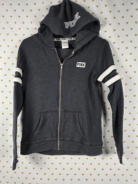 Victorias Secret Pink Full Zip Grey XS hoodie Jacket Coat