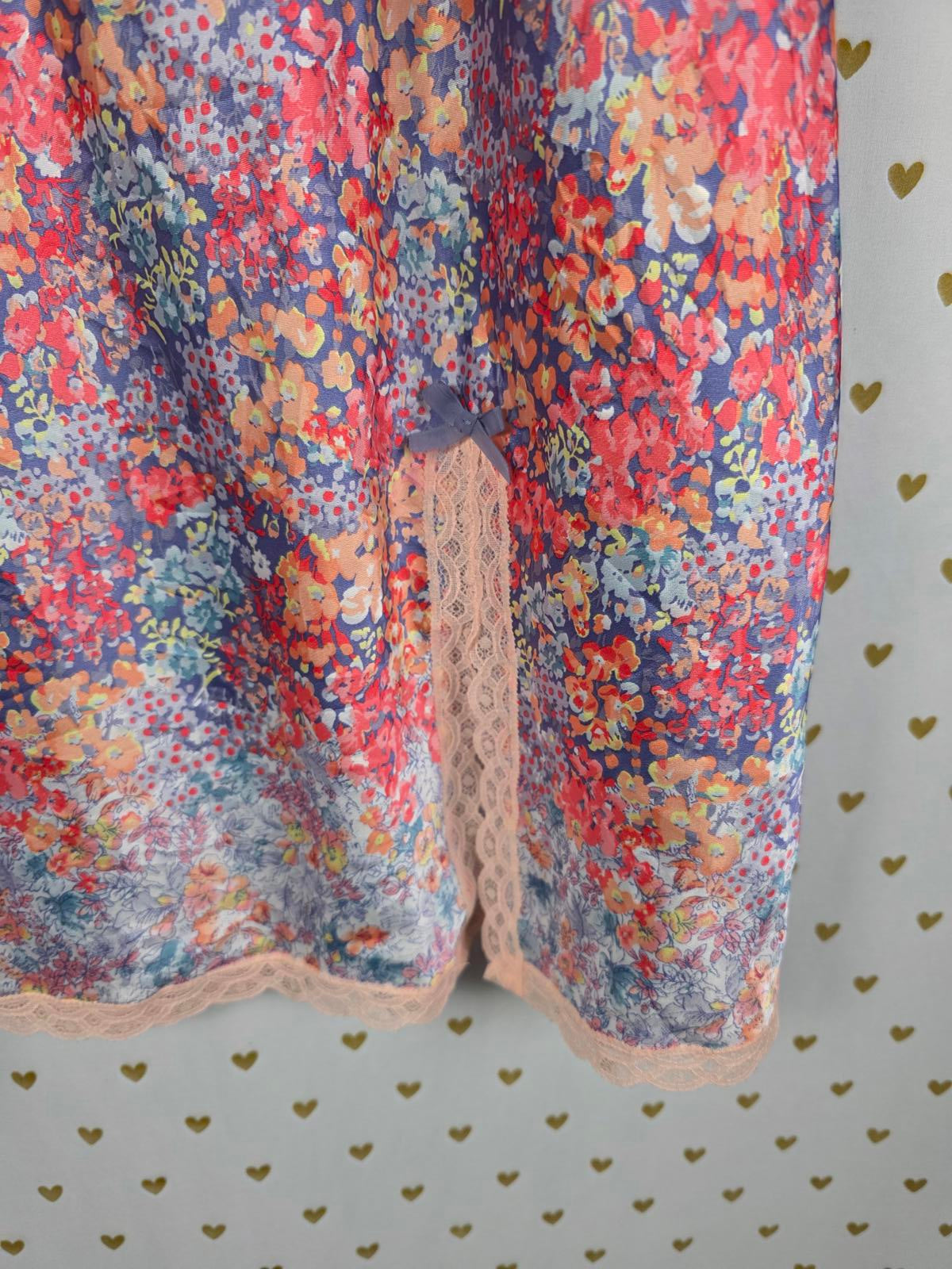 Victorias Secret Satin Floral Lace Nightie Lingerie Slip Dress Nightgown Small