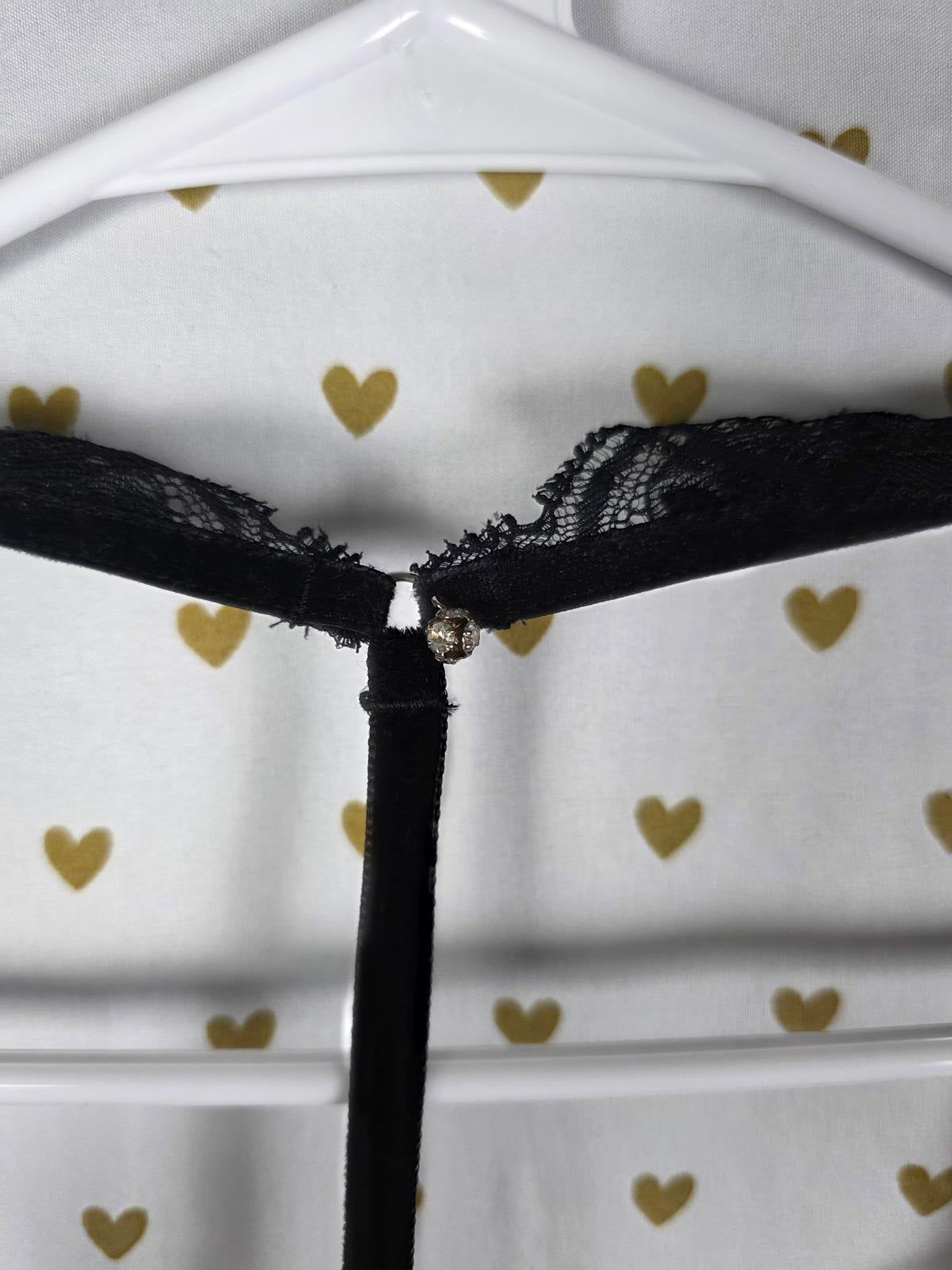 Victorias Secret VERY SEXY 36C Sheer Racerback nightie Babydoll Lingerie Black