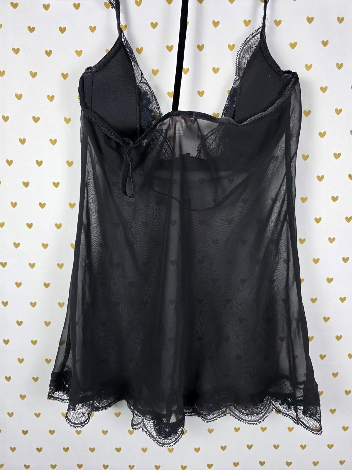 Victorias Secret VERY SEXY 36C Sheer Racerback nightie Babydoll Lingerie Black