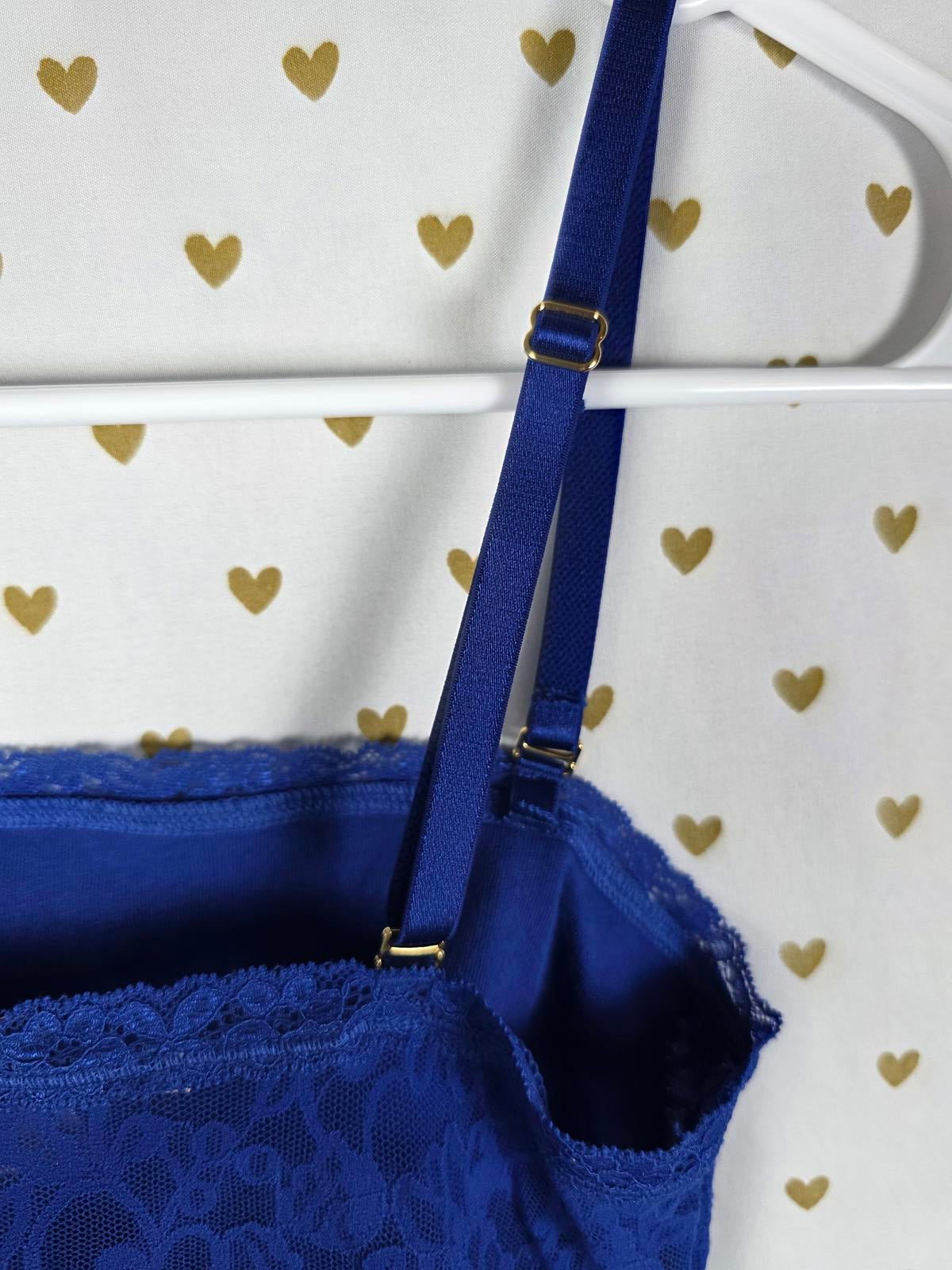 Victorias Secret Blue LACE Sexy RUCHED Sleep Dress nightie Lingerie SMALL