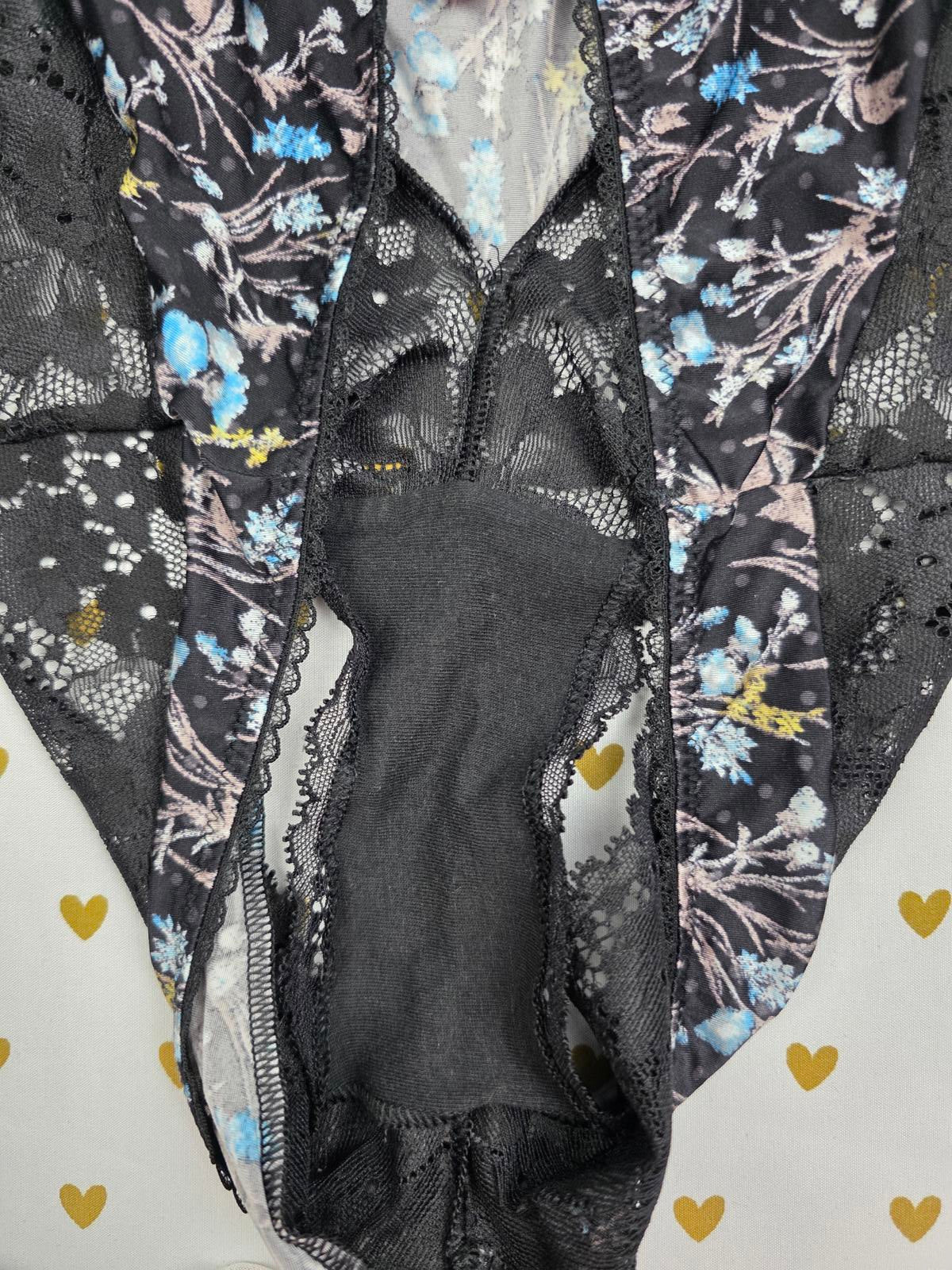 Victoria's Secret sexy Floral Satin Lace lined Hipster Hiphugger Panties MEDIUM