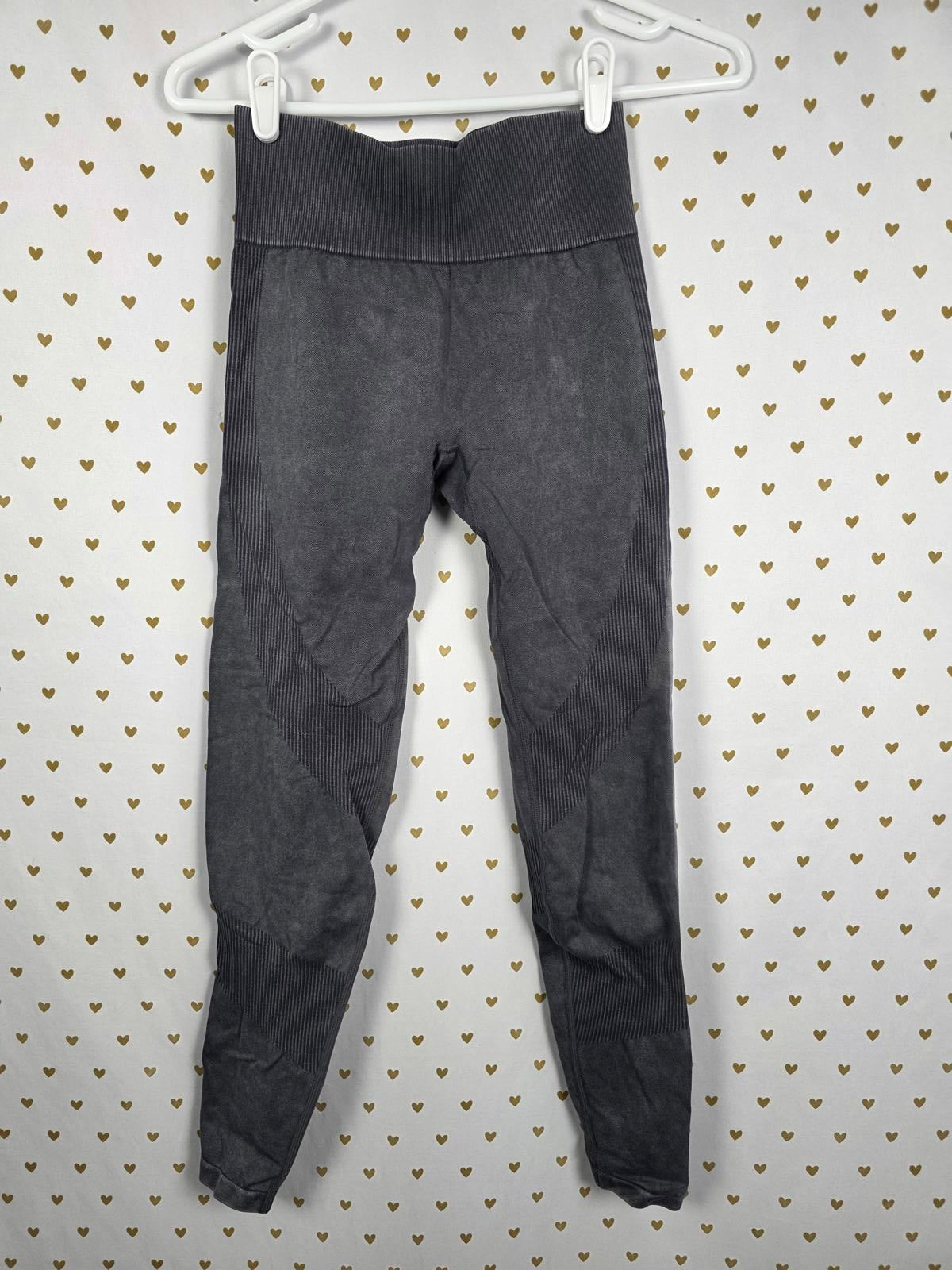 Victorias Secret PINK Grey textured leggings SEAMLESS pants active yoga SMALL