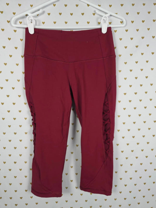 Victorias Secret SPORT Cutout Sexy Red Knockout Crop Small Leggings Yoga Pant