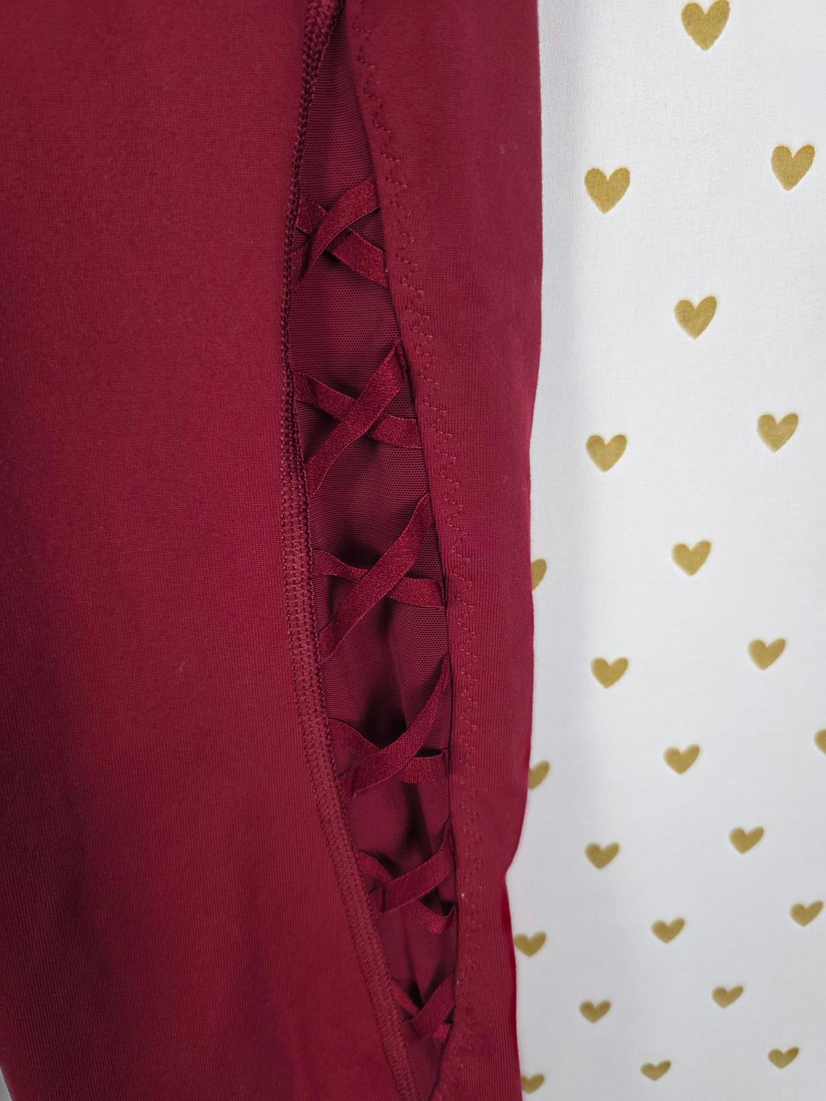 Victorias Secret SPORT Cutout Sexy Red Knockout Crop Small Leggings Yoga Pant