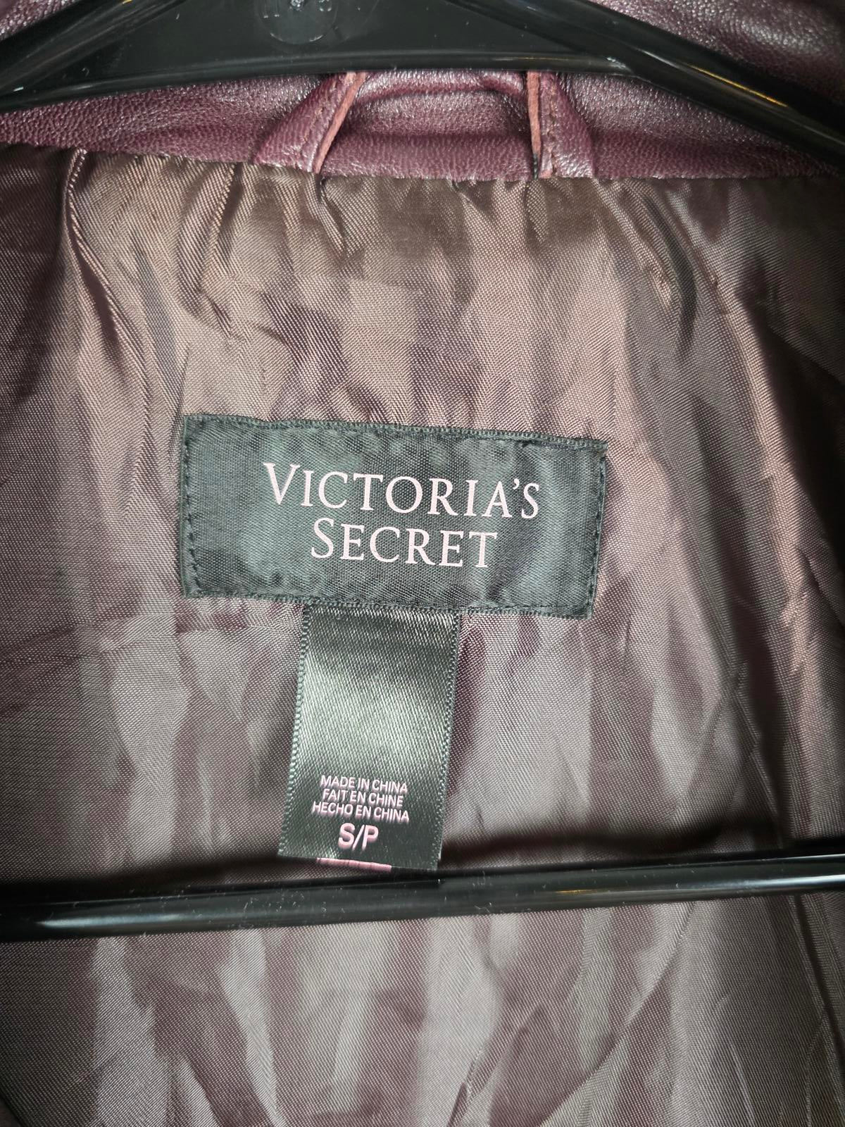 Victoria's Secret SUPER SOFT 100% Leather Motorcycle Moto Jacket Maroon SMALL