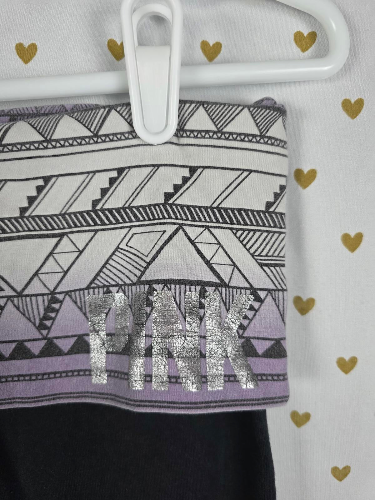 Victorias Secret PINK y2k Yoga FOLDOVER Leggings Glitter Geometric SMALL
