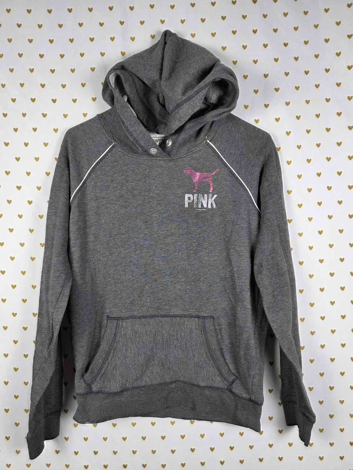 Victorias Secret Pink y2k PEACE VTG LOVE Pullover Hoodie SMALL pullover