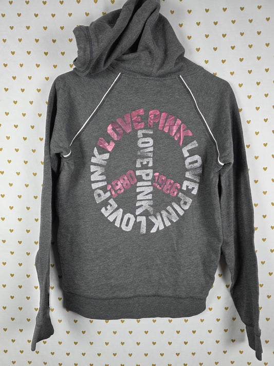 Victorias Secret Pink y2k PEACE VTG LOVE Pullover Hoodie SMALL pullover
