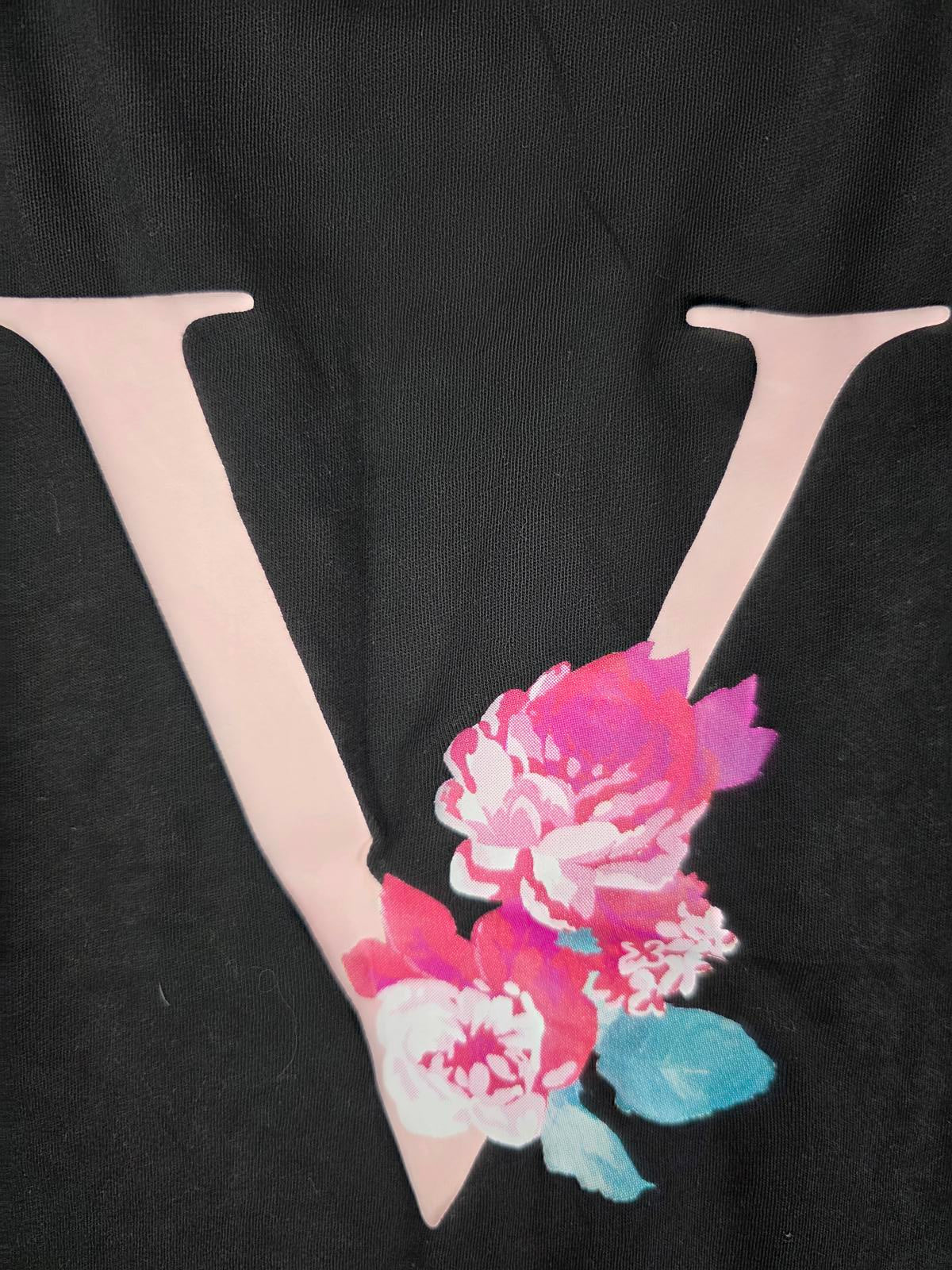 Victorias Secret Logo Baby tee shirt Large Floral