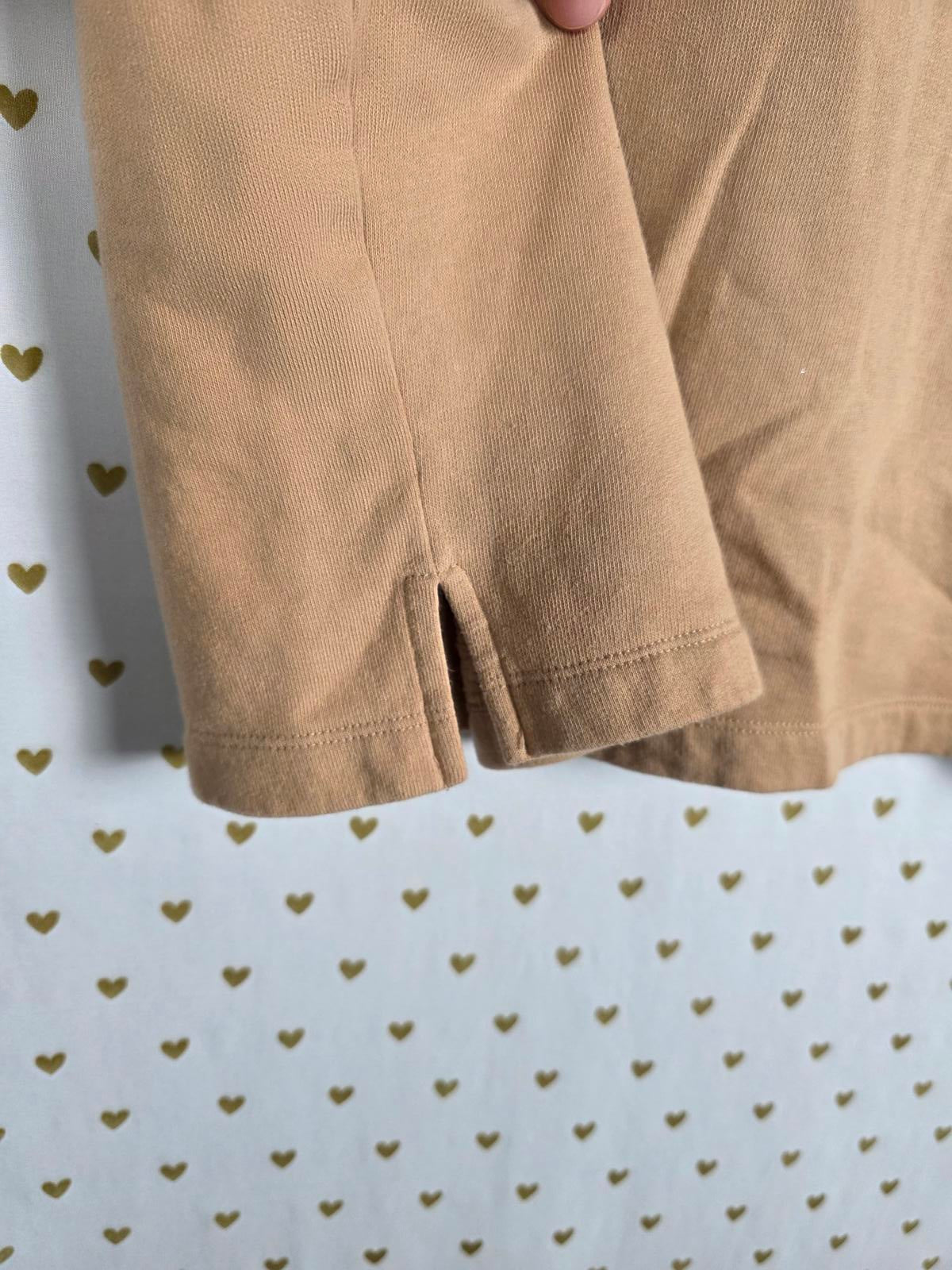 Victorias Secret PINK Boxy Cropped XL Beige Thick Embroidered Shirt Top