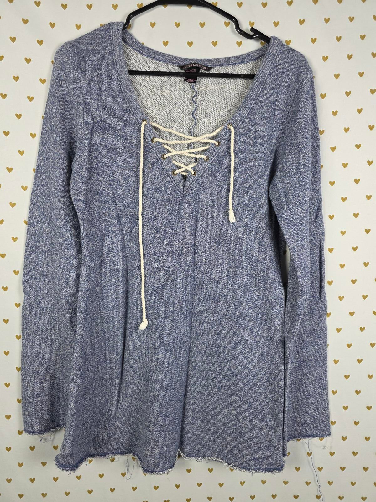 Victorias Secret Lace V neck Tunic Sweater Shirt MEDIUM
