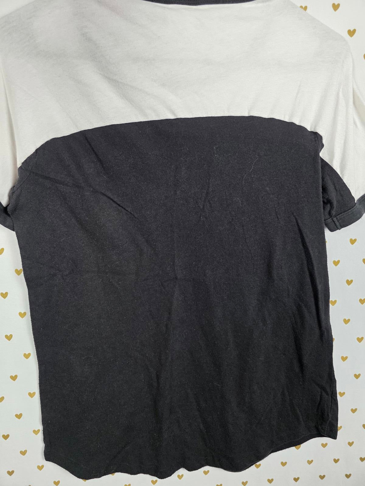 Victorias Secret PINK Colorblock BLING Silver Sequined Logo Tee Shirt SMALL