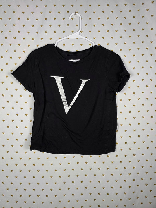 Victorias Secret PINK V LOGO FOIL XS Baby Tee Shirt