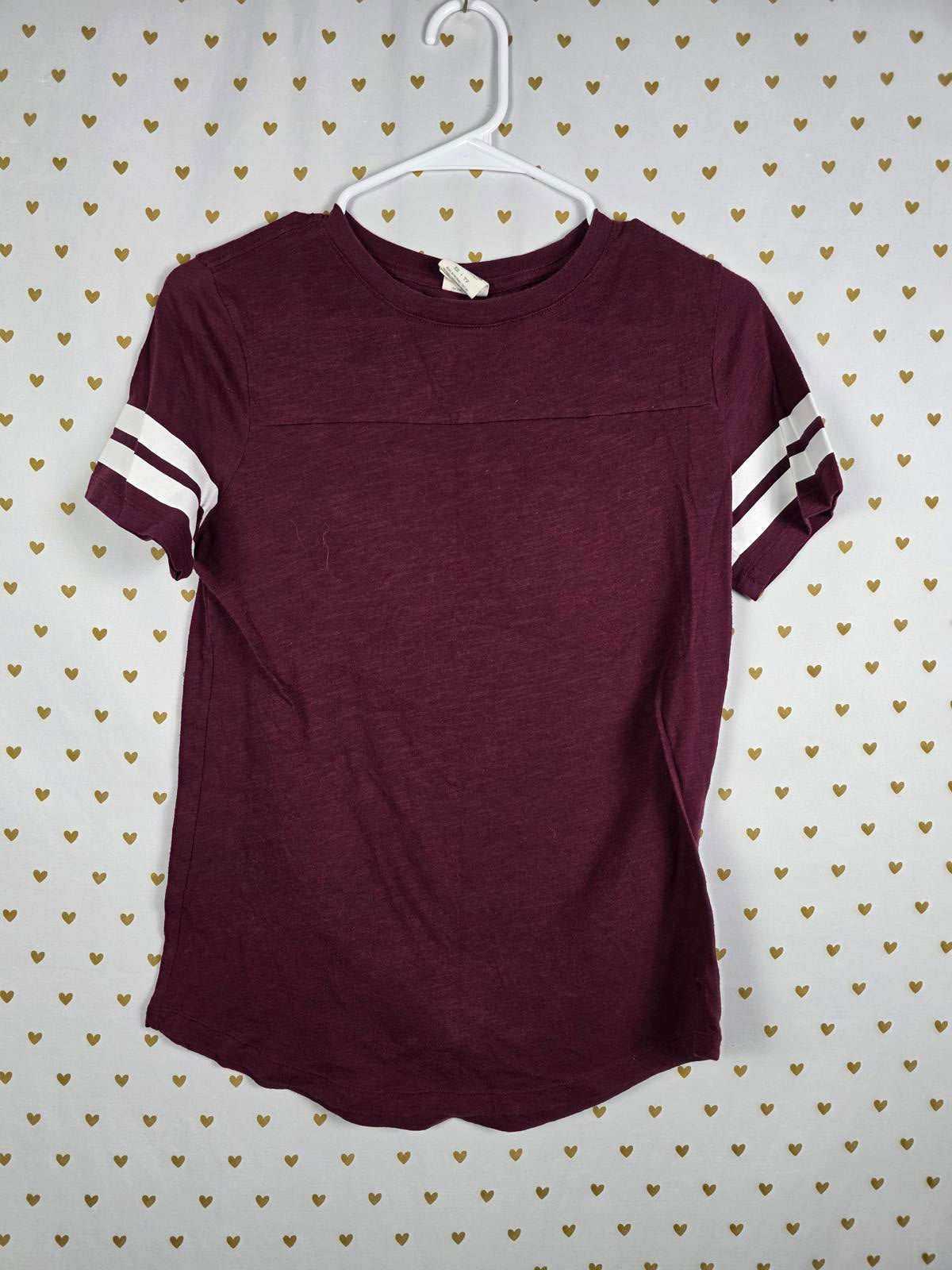 Victorias Secret PINK Maroon Ringer Tee shirt XS