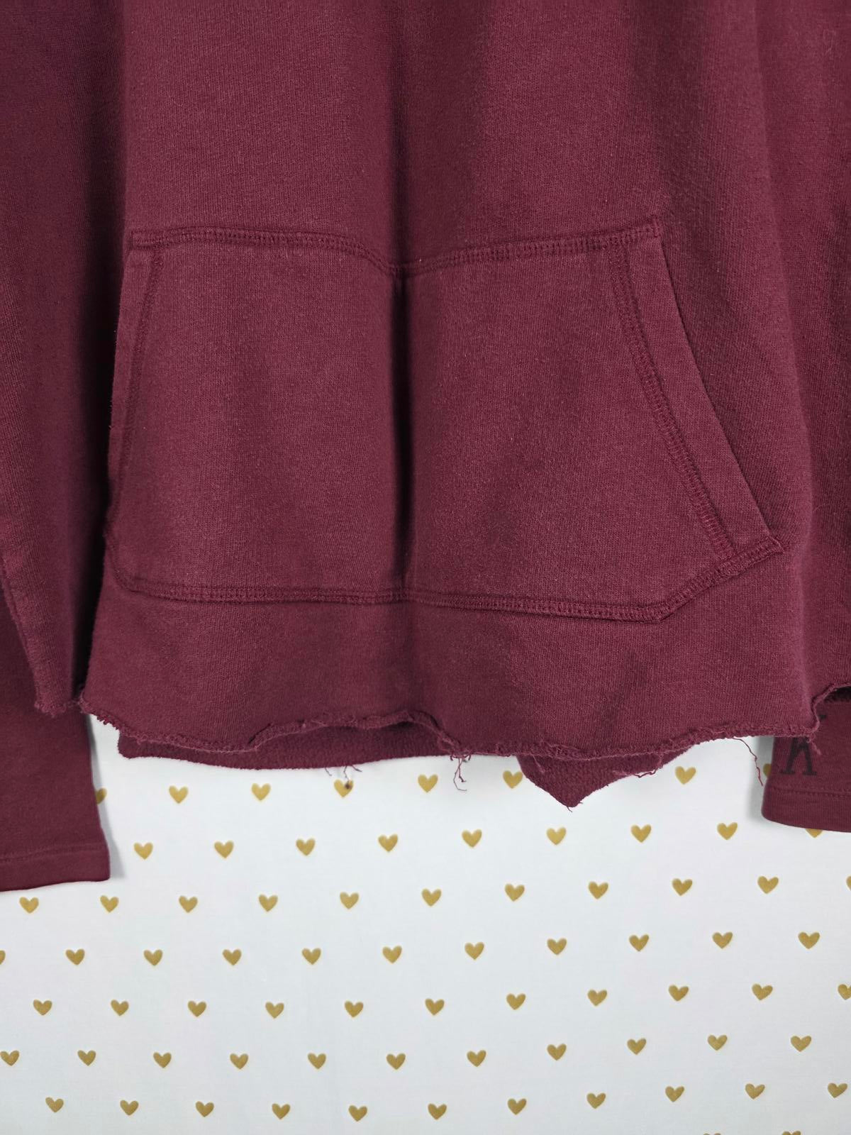 Victorias Secret Pink maroon Quarter Zip 86 Pullover Sweater Shirt SMALL