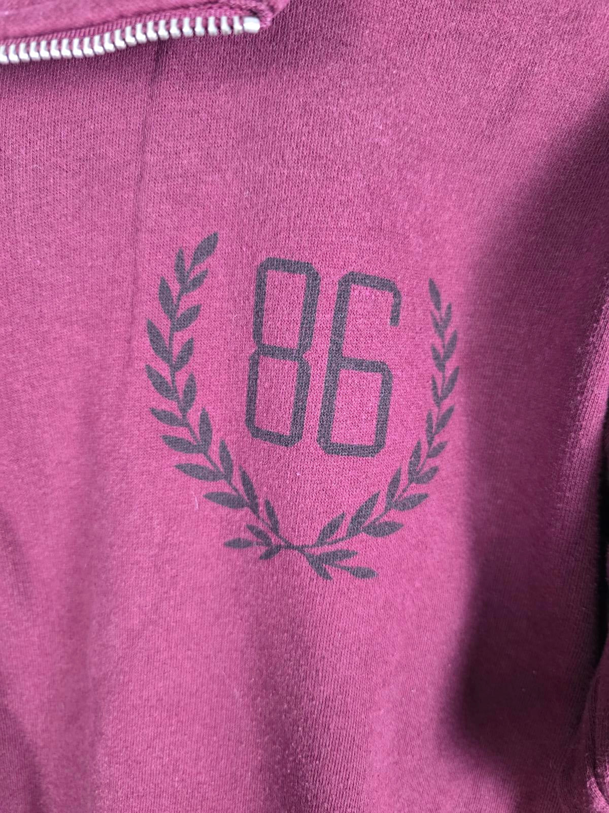 Victorias Secret Pink maroon Quarter Zip 86 Pullover Sweater Shirt SMALL