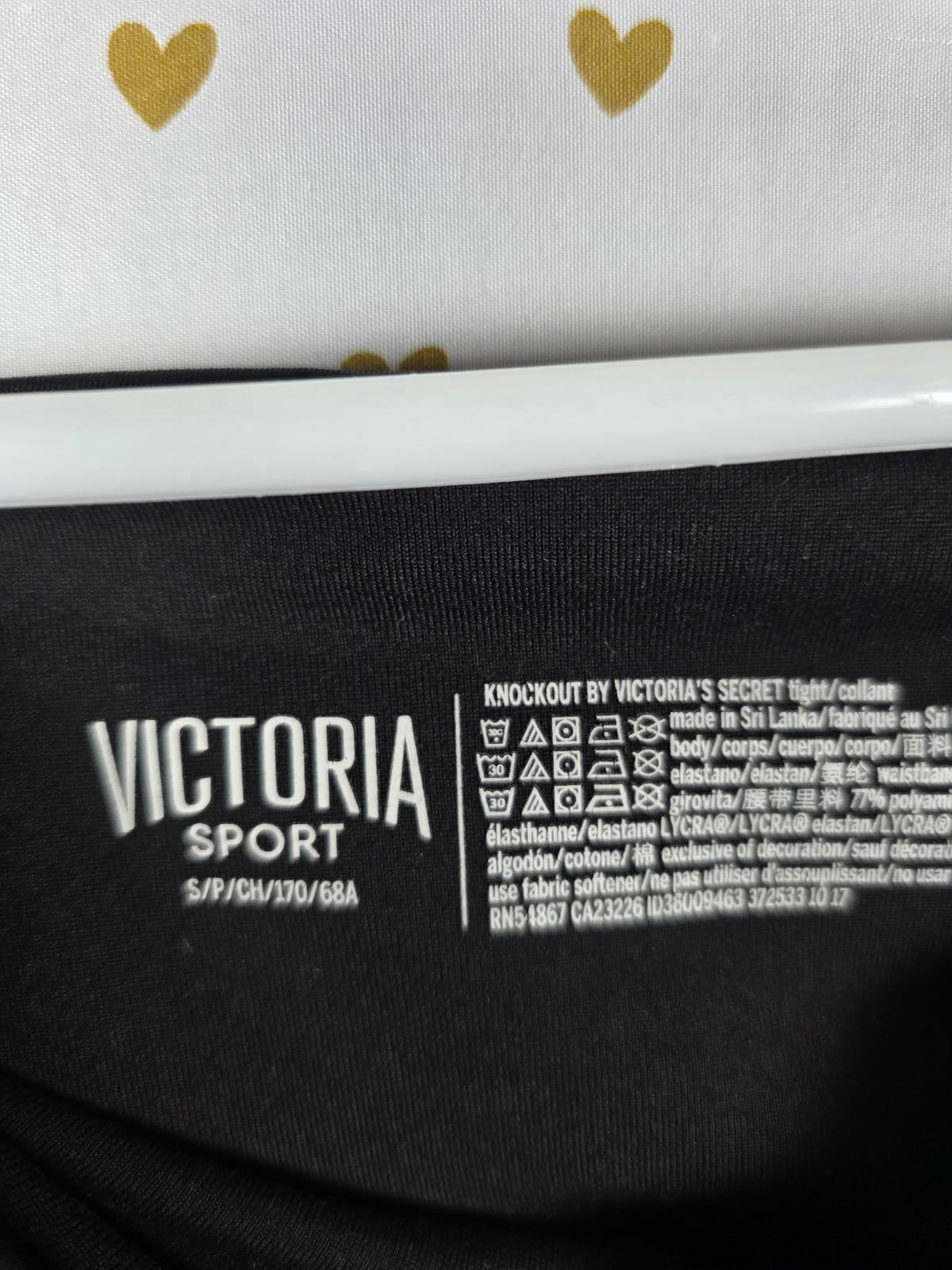 Victorias Secret SPORT Black Wet Look Yoga Active Pants Leggings SMALL