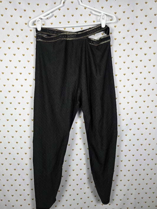 Victorias Secret SEXY Strappy Cross Waist Leggings Raised Logo Pants 16 xl
