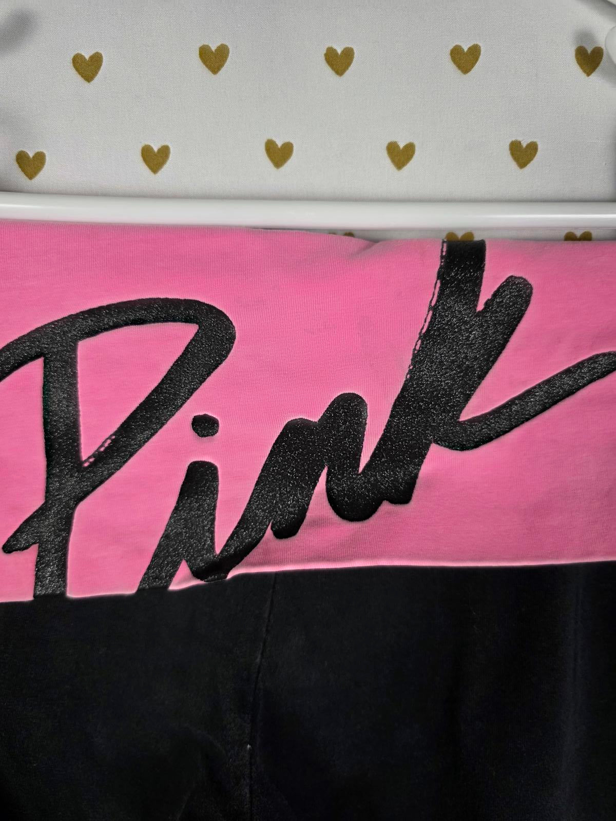 Victorias Secret PINK VINTAGE y2k Foldover Yoga Glitter Logo Pants XS