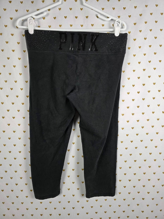 Victorias Secret PINK High Waist Cropped BLING studded yoga Pants MEDIUM