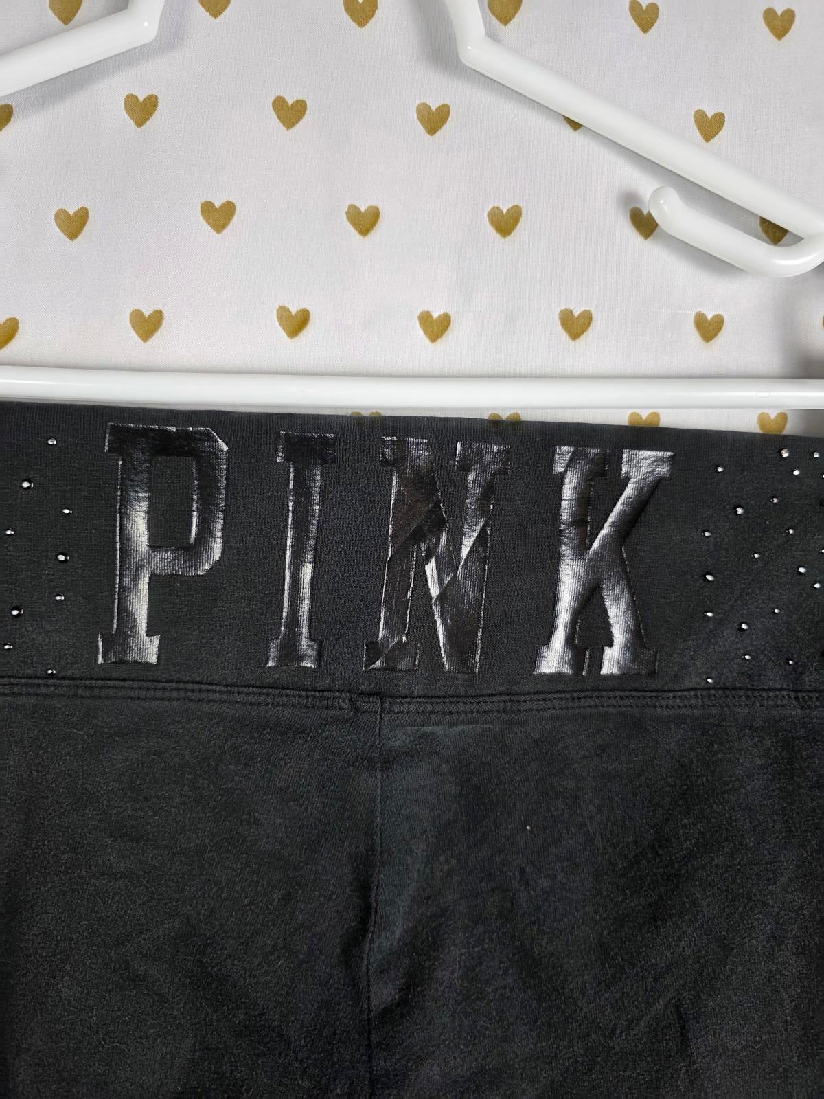Victorias Secret PINK High Waist Cropped BLING studded yoga Pants MEDIUM