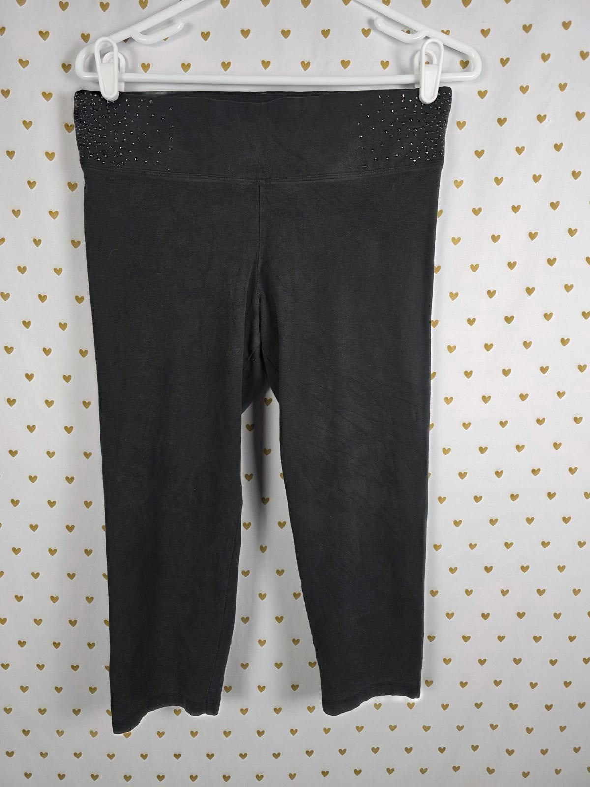 Victorias Secret PINK High Waist Cropped BLING studded yoga Pants MEDIUM
