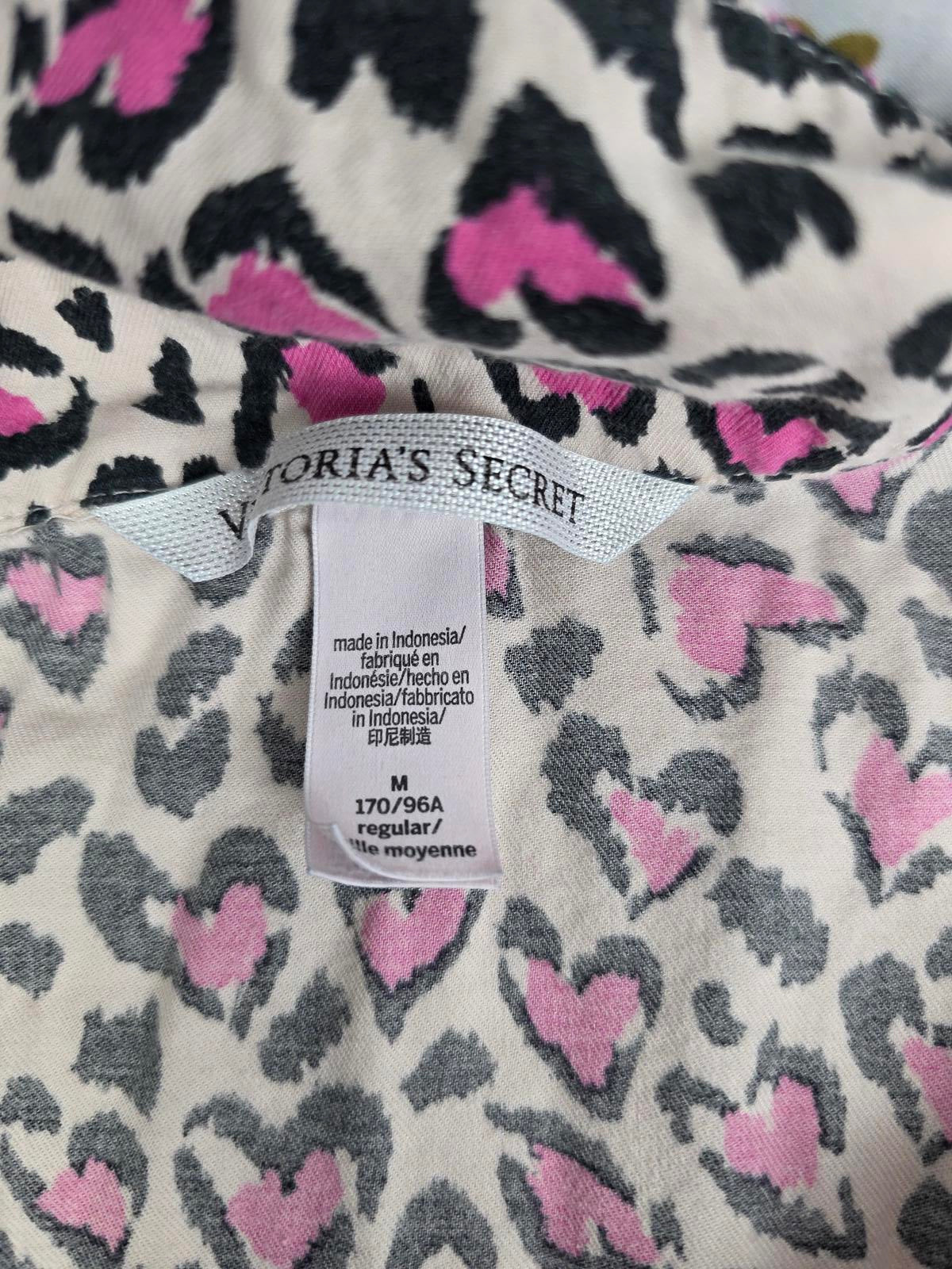 Victorias Secret lot of 3 Medium PLAID Sleep Tops Shirts Pajama PJ Cheetah Plaid