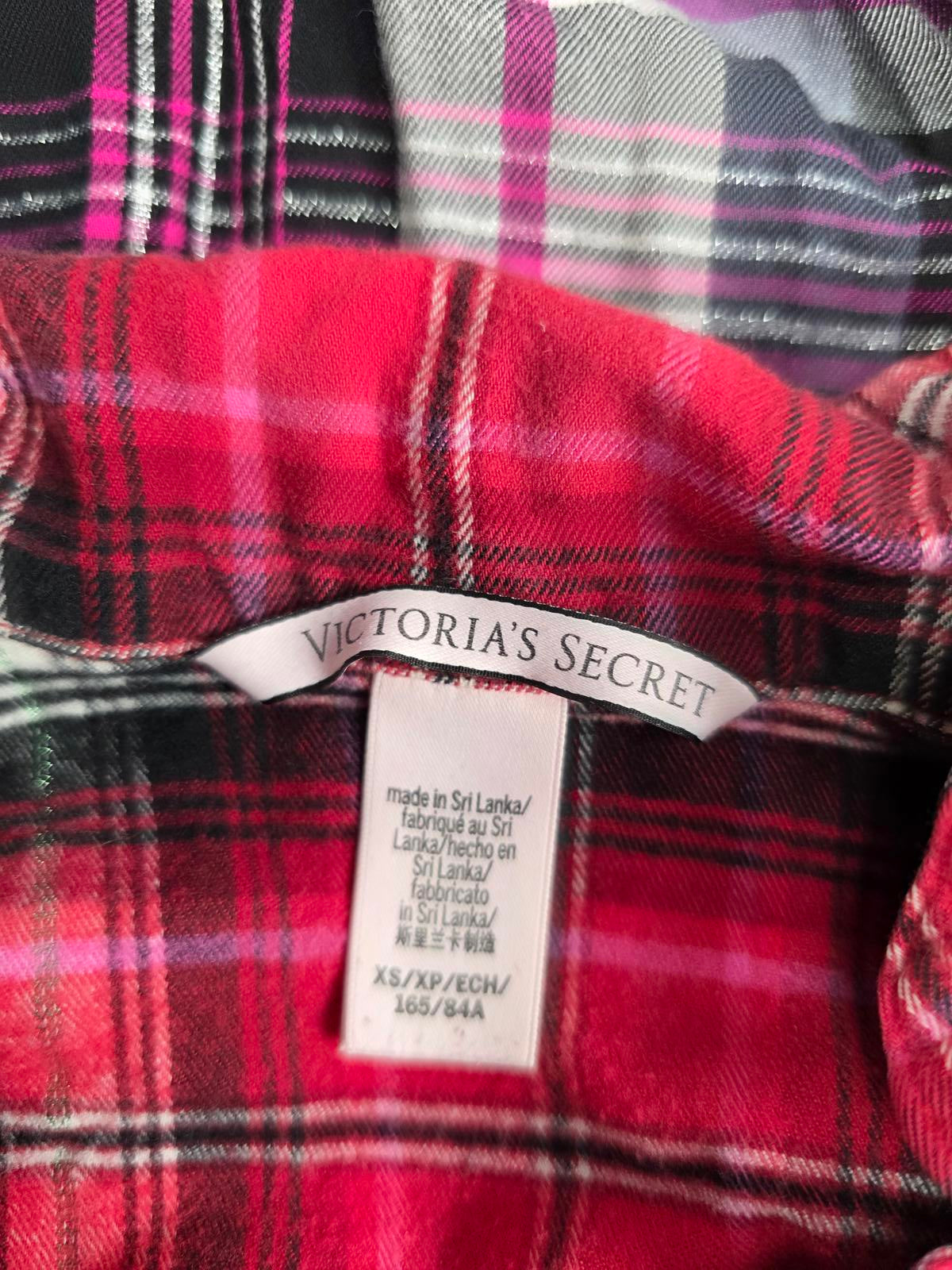 Victorias Secret Lot of 3 XS Sleep Shirts Tops Plaid Pajama PJ