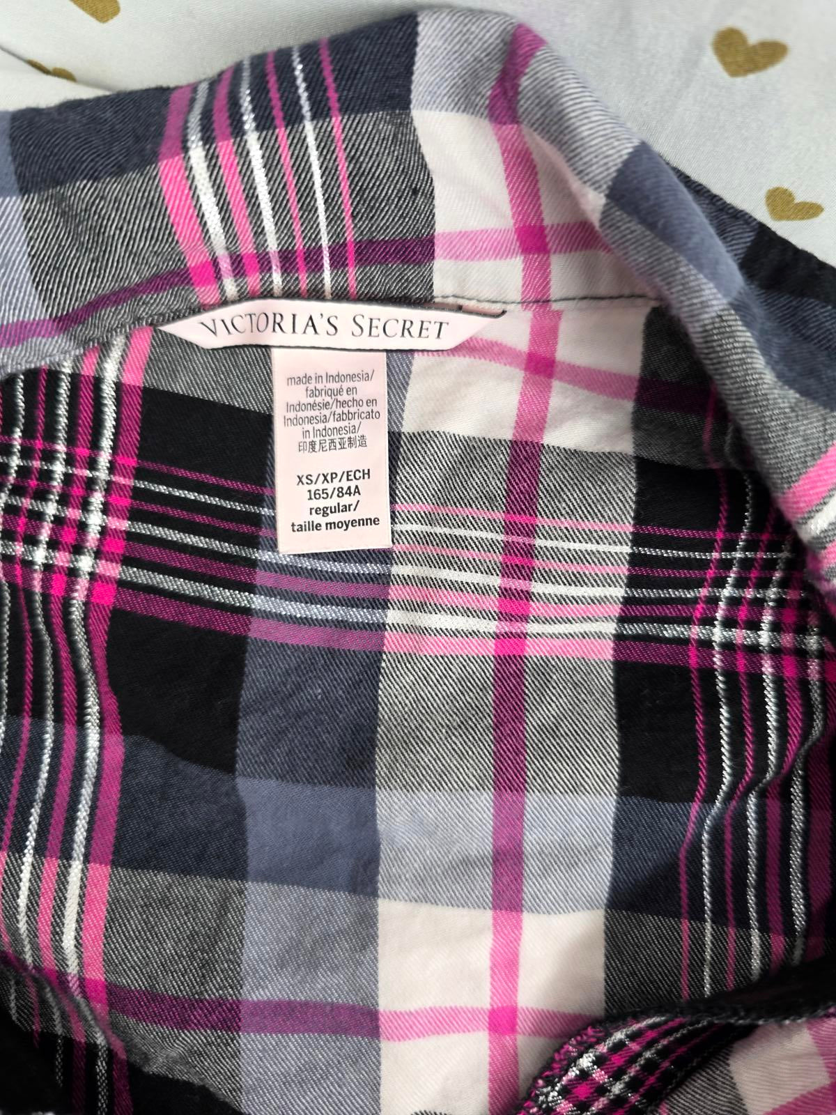Victorias Secret Lot of 3 XS Sleep Shirts Tops Plaid Pajama PJ